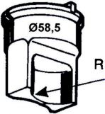 Trenn-Doppelabrundstempel Nr. 7 40 x 07 R = 25 mm
