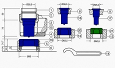 Sonder-Stanzvorrichtung 58 Ø für Exzenterpresse, komplett